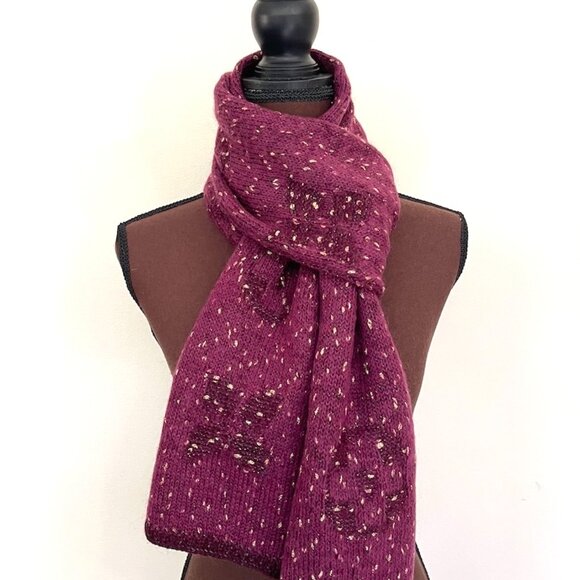 Louis Vuitton Wool Wrap Medallion Logomania Burgundy Purple Reversible S… - Picture 8 of 10